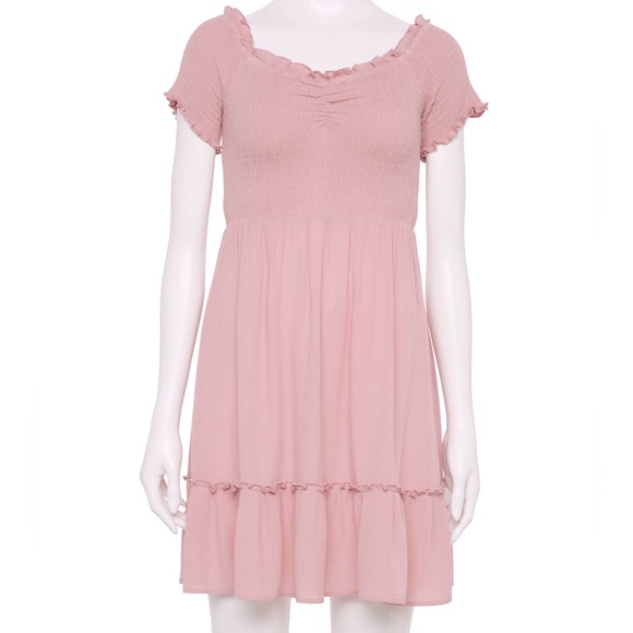 Rewind Smocked Dress in Dusty Rose Sz M (Juniors) - Picture 1 of 4